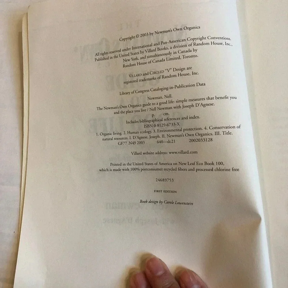 The Newman’s Own Organics Guide to a good life Book